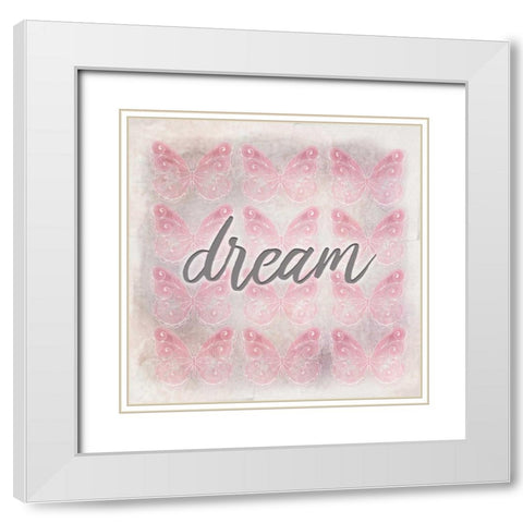 Dream Butterfly White Modern Wood Framed Art Print with Double Matting by Allen, Kimberly