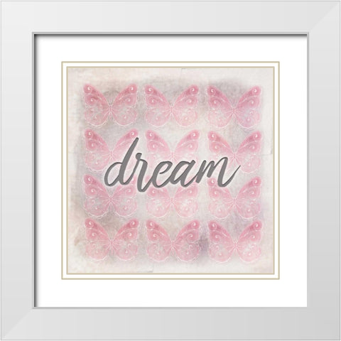 Dream Butterfly White Modern Wood Framed Art Print with Double Matting by Allen, Kimberly