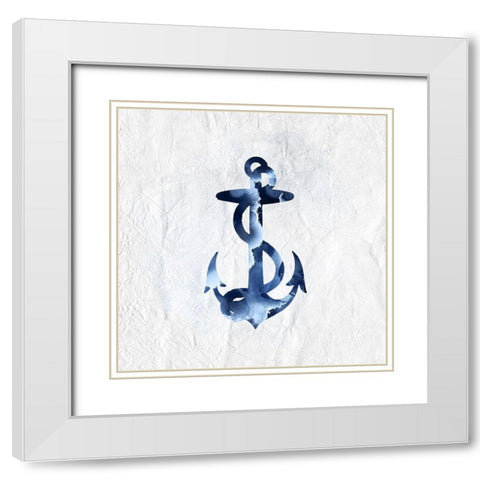 Blue Sea 1 White Modern Wood Framed Art Print with Double Matting by Kimberly, Allen