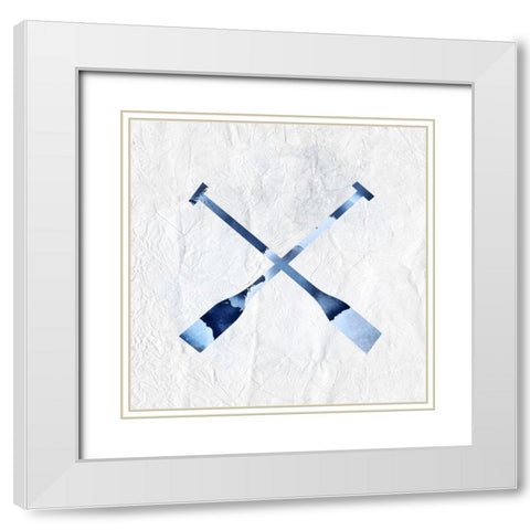 Blue Sea 3 White Modern Wood Framed Art Print with Double Matting by Kimberly, Allen