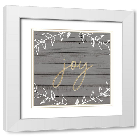 Christmas Joy 1 White Modern Wood Framed Art Print with Double Matting by Kimberly, Allen
