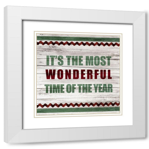 Farmhouse Christmas 3 White Modern Wood Framed Art Print with Double Matting by Kimberly, Allen