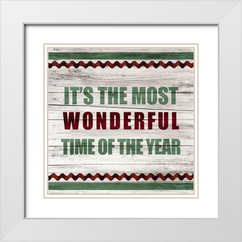 Farmhouse Christmas 3 White Modern Wood Framed Art Print with Double Matting by Kimberly, Allen