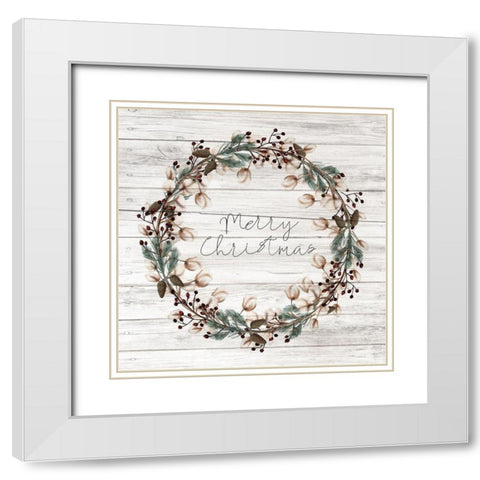 Farmhouse Christmas 8 White Modern Wood Framed Art Print with Double Matting by Kimberly, Allen