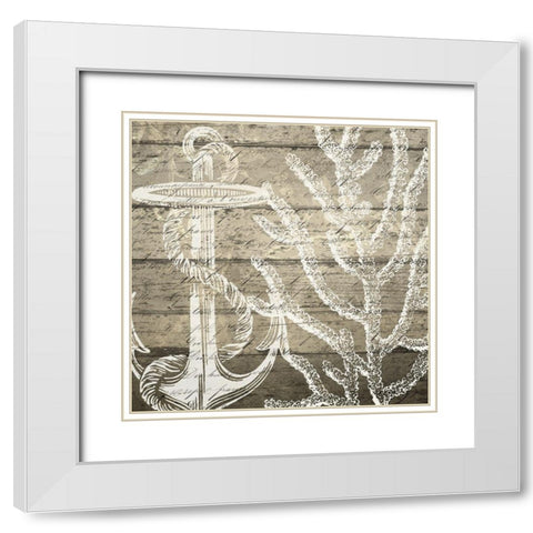 At the Sea 1 White Modern Wood Framed Art Print with Double Matting by Kimberly, Allen