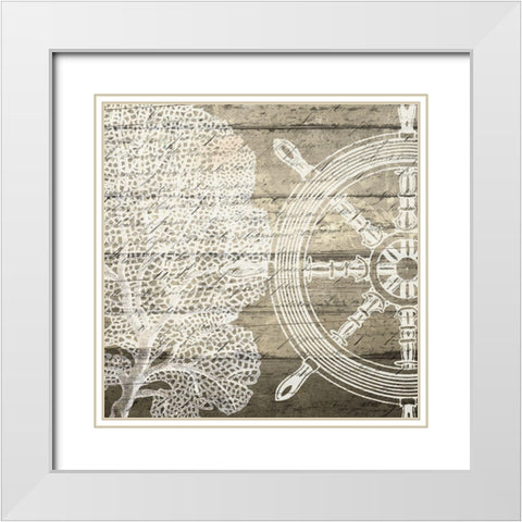 At the Sea 2 White Modern Wood Framed Art Print with Double Matting by Kimberly, Allen
