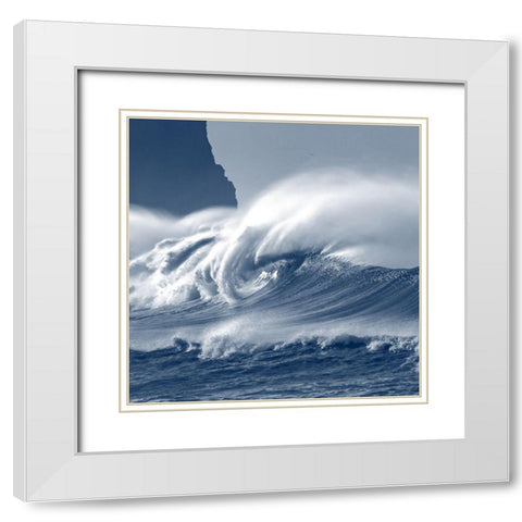 Against The Waves 3 White Modern Wood Framed Art Print with Double Matting by Kimberly, Allen