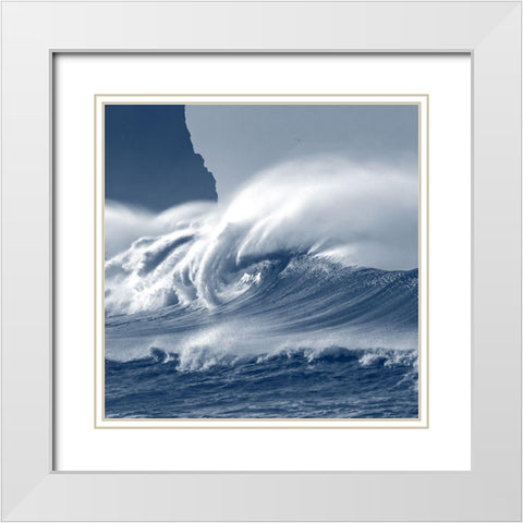 Against The Waves 3 White Modern Wood Framed Art Print with Double Matting by Kimberly, Allen