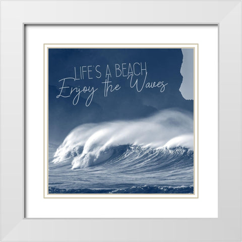 Against The Waves 4 White Modern Wood Framed Art Print with Double Matting by Kimberly, Allen