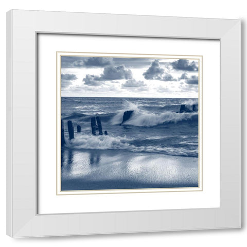 Against The Waves White Modern Wood Framed Art Print with Double Matting by Kimberly, Allen