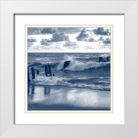 Against The Waves White Modern Wood Framed Art Print with Double Matting by Kimberly, Allen