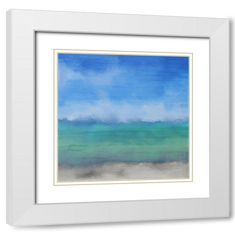 Sky Meets Sea White Modern Wood Framed Art Print with Double Matting by Kimberly, Allen