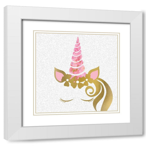 Believe Unicorn White Modern Wood Framed Art Print with Double Matting by Kimberly, Allen