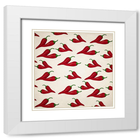 Fiesta 1 White Modern Wood Framed Art Print with Double Matting by Kimberly, Allen