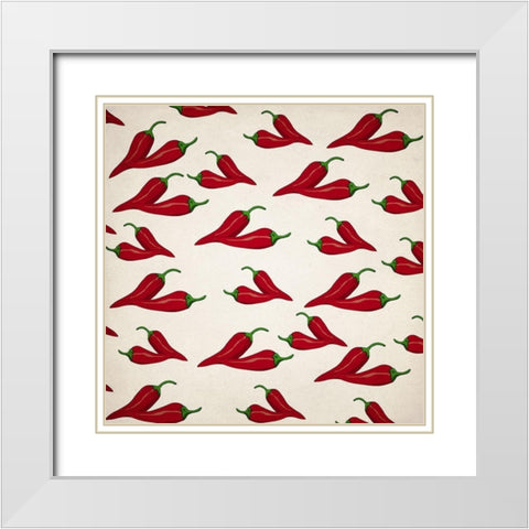 Fiesta 1 White Modern Wood Framed Art Print with Double Matting by Kimberly, Allen
