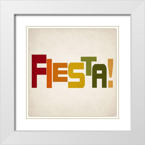 Fiesta 2 White Modern Wood Framed Art Print with Double Matting by Kimberly, Allen