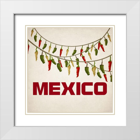 Fiesta 3 White Modern Wood Framed Art Print with Double Matting by Kimberly, Allen