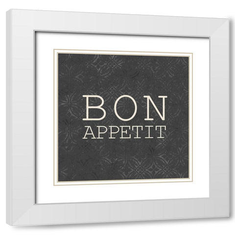 Bon Appetit White Modern Wood Framed Art Print with Double Matting by Kimberly, Allen