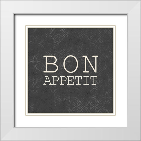 Bon Appetit White Modern Wood Framed Art Print with Double Matting by Kimberly, Allen