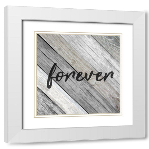 Forever Family 1 White Modern Wood Framed Art Print with Double Matting by Kimberly, Allen