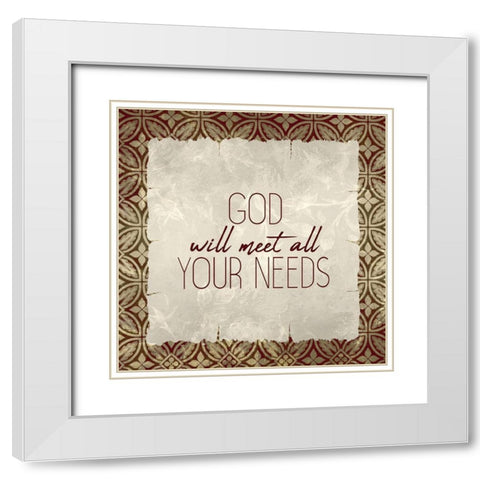Trust God 1 White Modern Wood Framed Art Print with Double Matting by Kimberly, Allen
