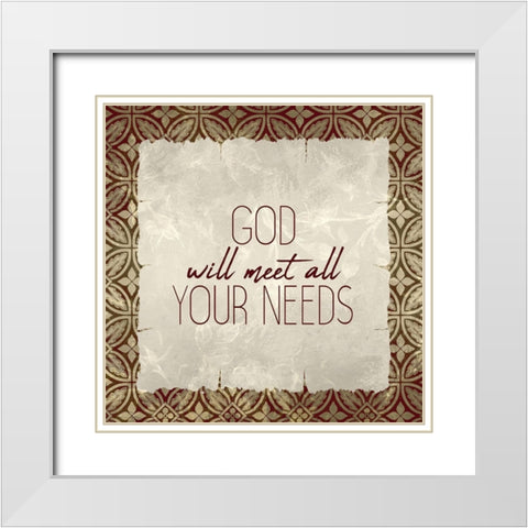 Trust God 1 White Modern Wood Framed Art Print with Double Matting by Kimberly, Allen