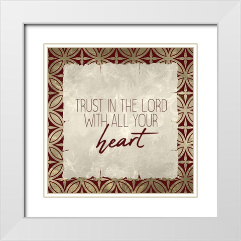 Trust God 2 White Modern Wood Framed Art Print with Double Matting by Kimberly, Allen
