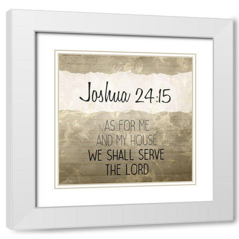Joshua 24 15 Cream White Modern Wood Framed Art Print with Double Matting by Kimberly, Allen