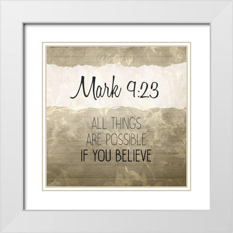 Mark 9 23 Cream White Modern Wood Framed Art Print with Double Matting by Kimberly, Allen