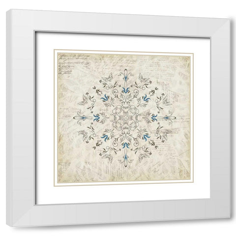 Flourish 1 White Modern Wood Framed Art Print with Double Matting by Allen, Kimberly