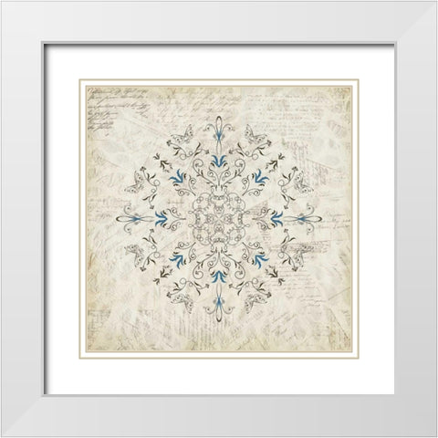 Flourish 1 White Modern Wood Framed Art Print with Double Matting by Allen, Kimberly
