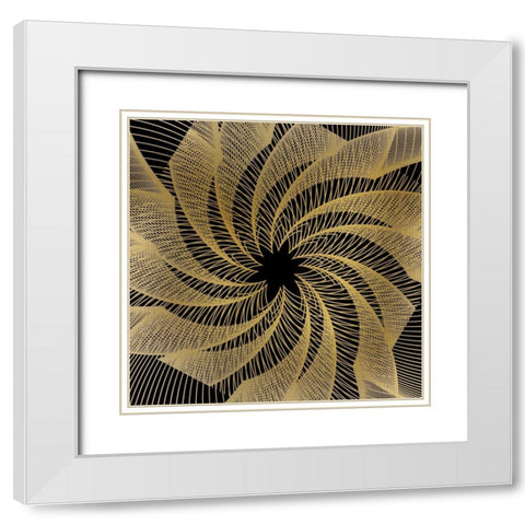 Spinning Gold White Modern Wood Framed Art Print with Double Matting by Kimberly, Allen