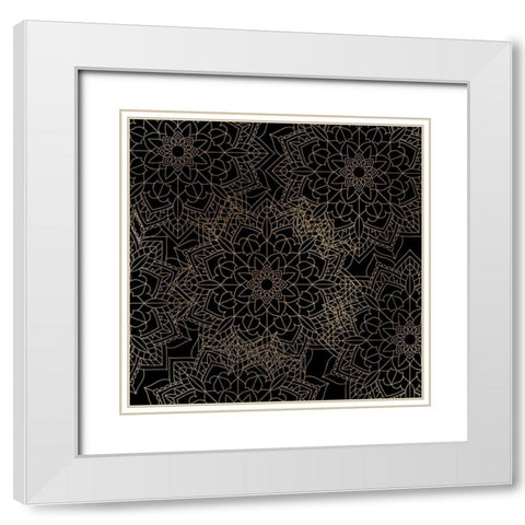 Mandala Gold 1 White Modern Wood Framed Art Print with Double Matting by Kimberly, Allen