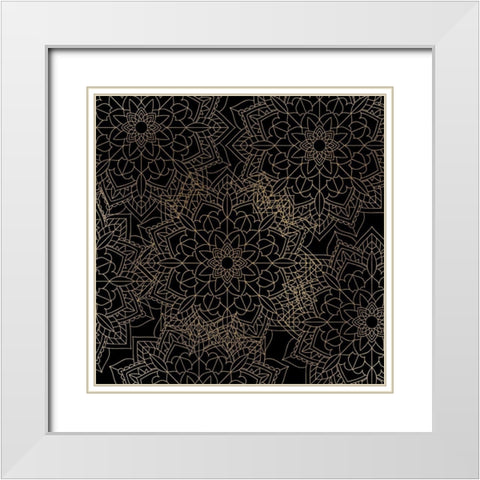 Mandala Gold 1 White Modern Wood Framed Art Print with Double Matting by Kimberly, Allen