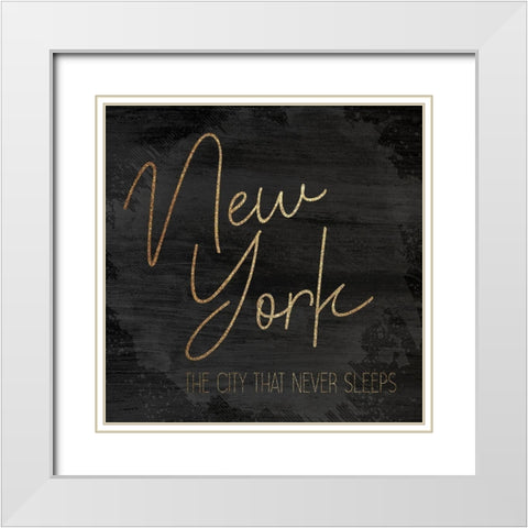 The Big Apple 4 White Modern Wood Framed Art Print with Double Matting by Kimberly, Allen