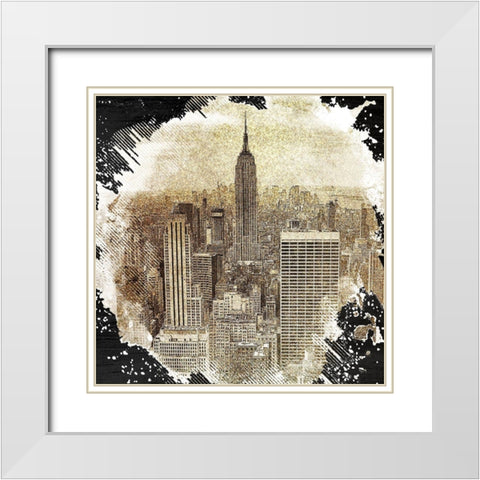 The Big Apple 5 White Modern Wood Framed Art Print with Double Matting by Kimberly, Allen