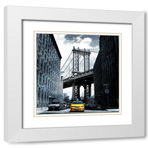 NY Bound 1 White Modern Wood Framed Art Print with Double Matting by Kimberly, Allen
