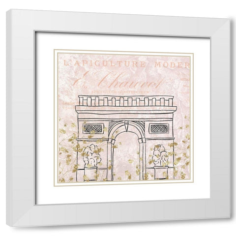 Paris Blush 4 White Modern Wood Framed Art Print with Double Matting by Kimberly, Allen