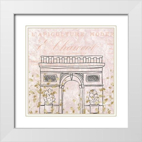 Paris Blush 4 White Modern Wood Framed Art Print with Double Matting by Kimberly, Allen