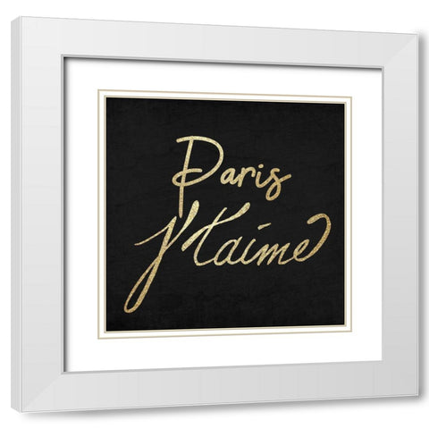 Paris Gold 2 White Modern Wood Framed Art Print with Double Matting by Kimberly, Allen