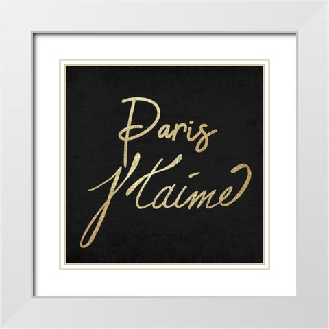 Paris Gold 2 White Modern Wood Framed Art Print with Double Matting by Kimberly, Allen