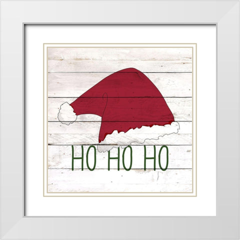 HO HO HO White Modern Wood Framed Art Print with Double Matting by Kimberly, Allen