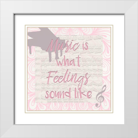 Music Is White Modern Wood Framed Art Print with Double Matting by Allen, Kimberly