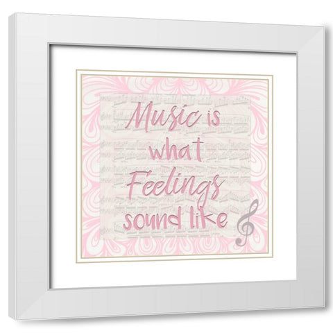 Music Is A White Modern Wood Framed Art Print with Double Matting by Allen, Kimberly
