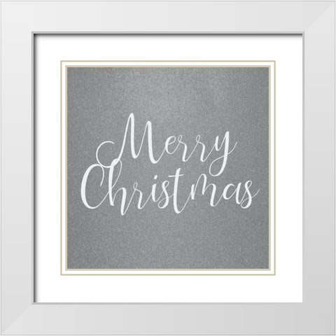 Merry Christmas Sparkle White Modern Wood Framed Art Print with Double Matting by Kimberly, Allen