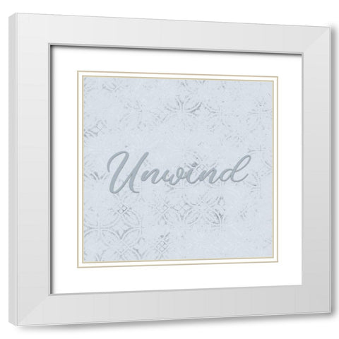 Unwind White Modern Wood Framed Art Print with Double Matting by Kimberly, Allen