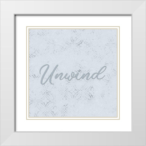 Unwind White Modern Wood Framed Art Print with Double Matting by Kimberly, Allen