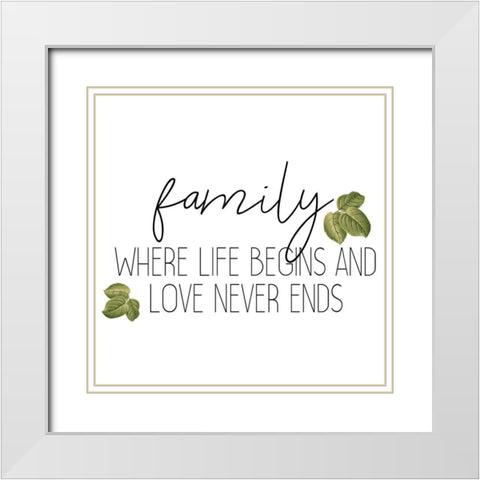 Family 4 White Modern Wood Framed Art Print with Double Matting by Kimberly, Allen