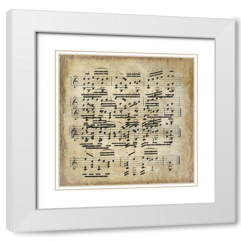 Notes 1 White Modern Wood Framed Art Print with Double Matting by Allen, Kimberly