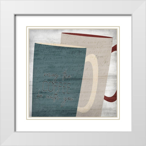 Coffee 2 White Modern Wood Framed Art Print with Double Matting by Kimberly, Allen